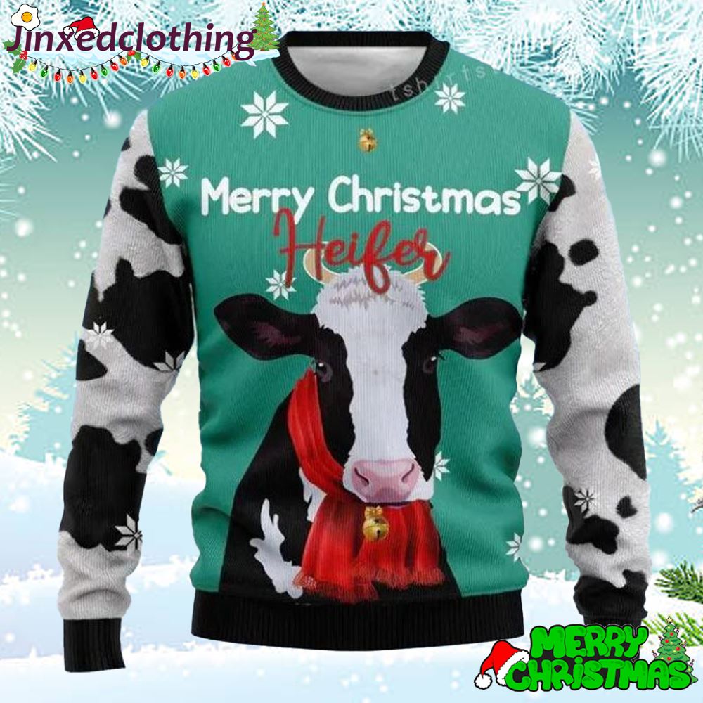 Merry Christmas Dairy Cow Ugly Sweater Christmas Party 